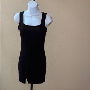 Popilush Black Ribbed Sleeveless Bulti-in Shapewear Bodycon Dress Women’s Size L